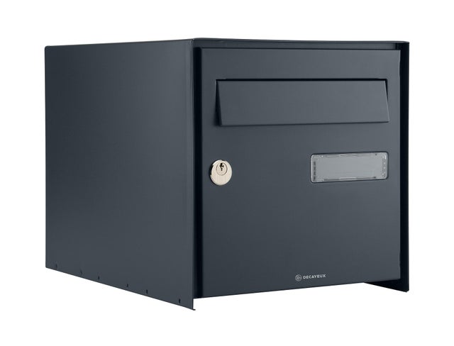 Boite aux lettres normalisée 2 portes grise BOXPRO - DECAYEUX