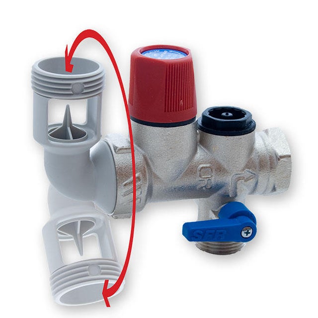 Groupe de sécurité coudé SFR inox 20 x 27 ( 3/4
