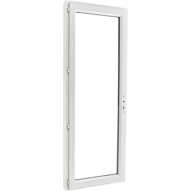 Porte-fenêtre PVC H.205 x l.80 cm 1 vantail tirant droit blanc