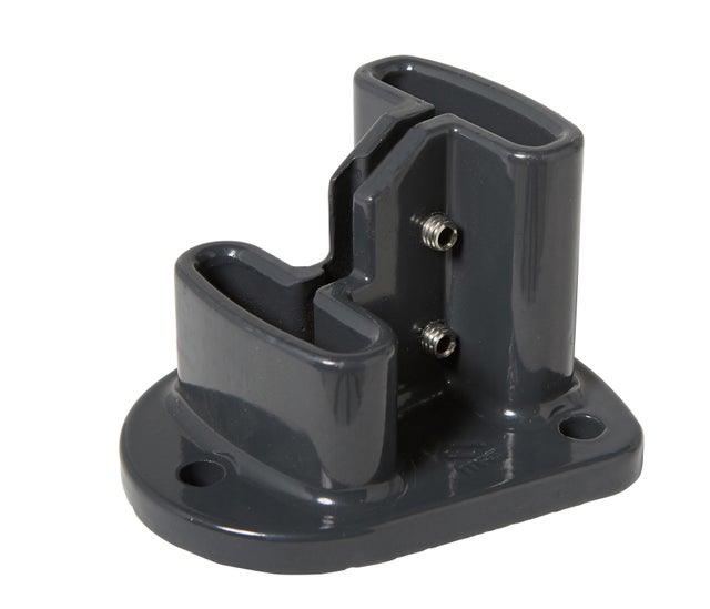 Platine pour poteau à encoches gris 12 x 12 Haut.7 cm