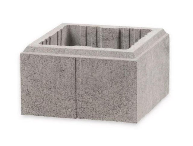 Elément de pilier marbre gris l.30 x P.30 x H.17 cm