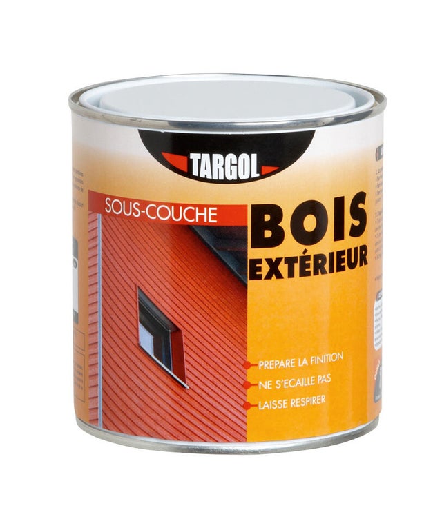 Sous-couche bois extérieur mat blanc 0,5 L - TARGOL