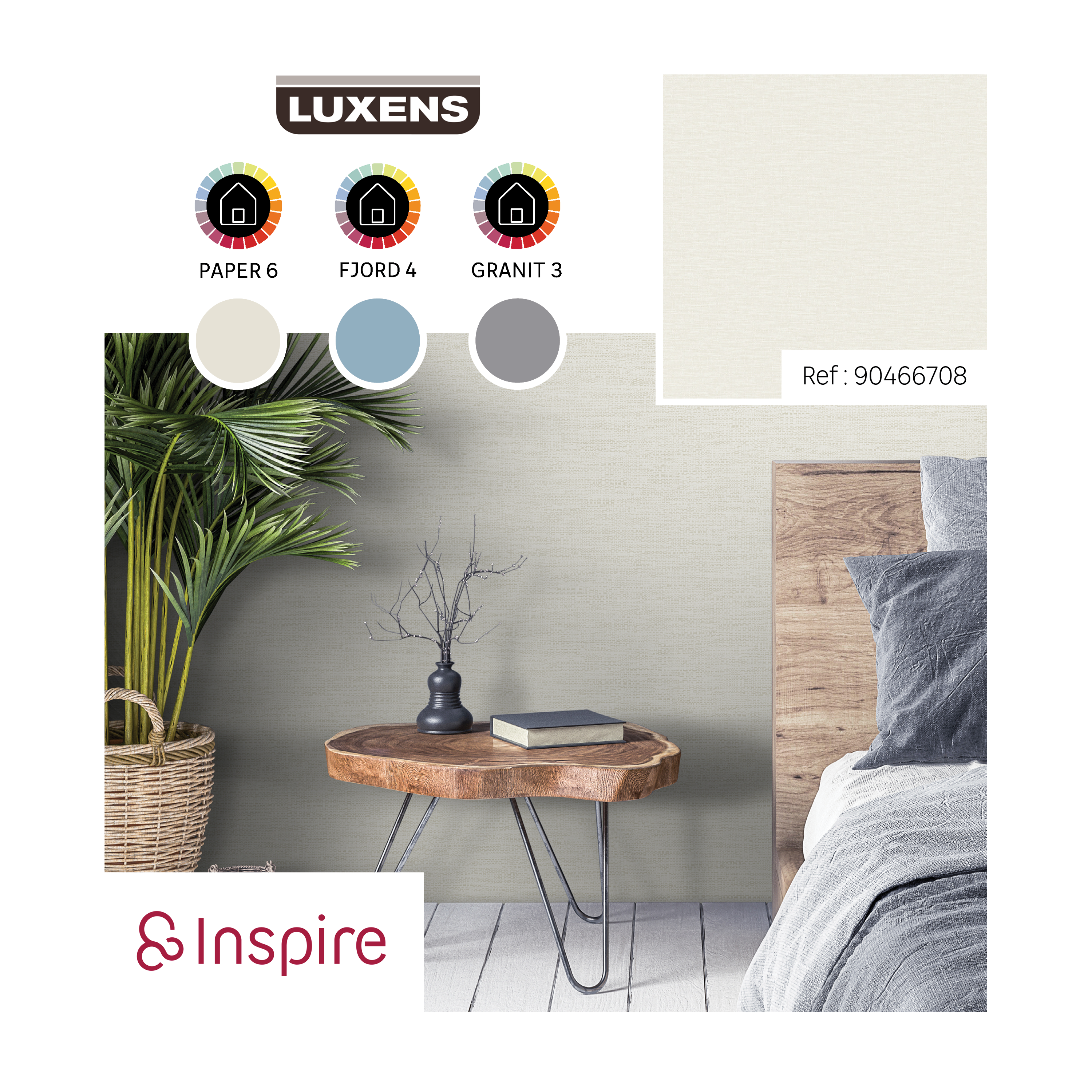 Papier peint intissé Aspect paille INSPIRE blanc paper 6 - 5