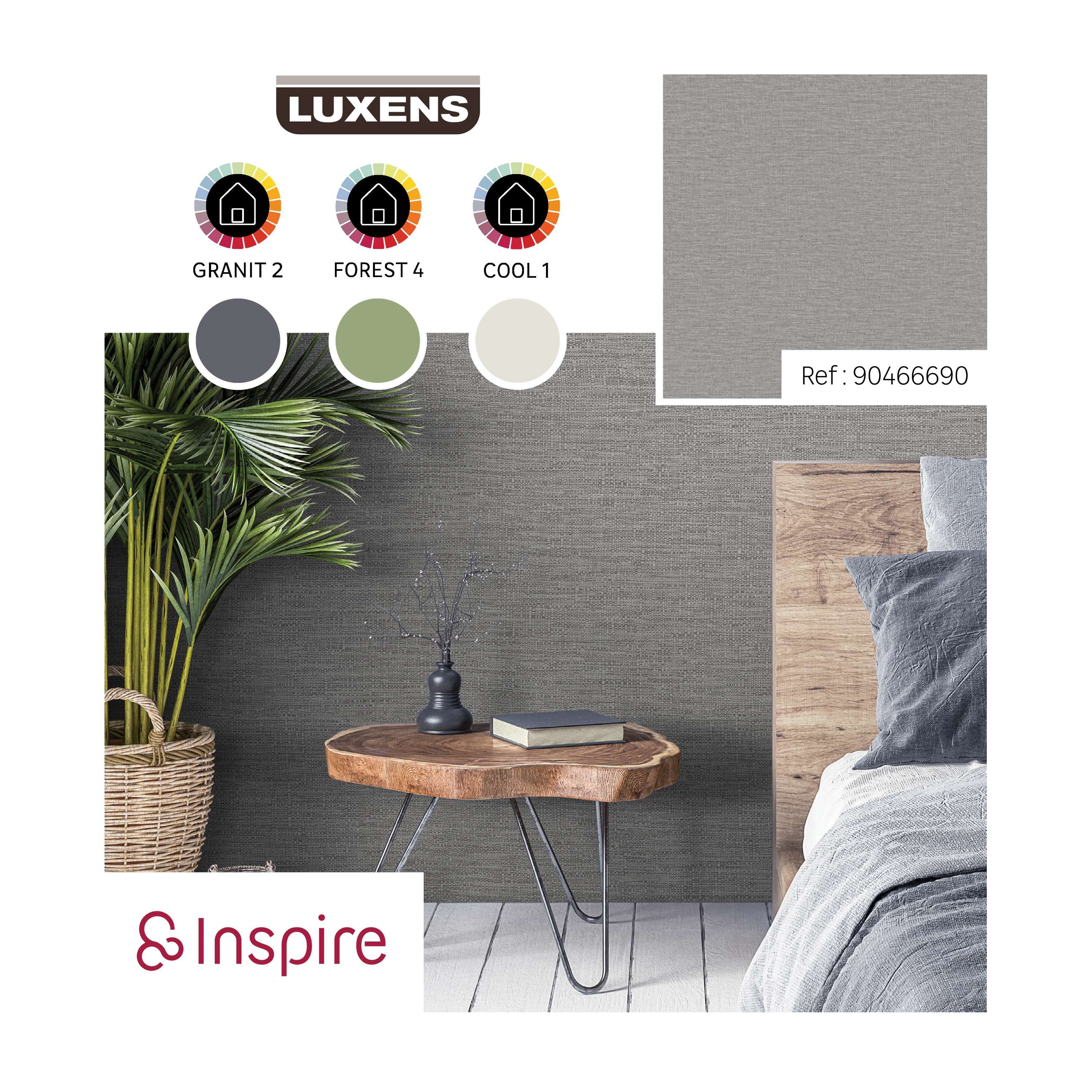 Papier peint intissé Aspect paille INSPIRE gris ashley 3 - 5
