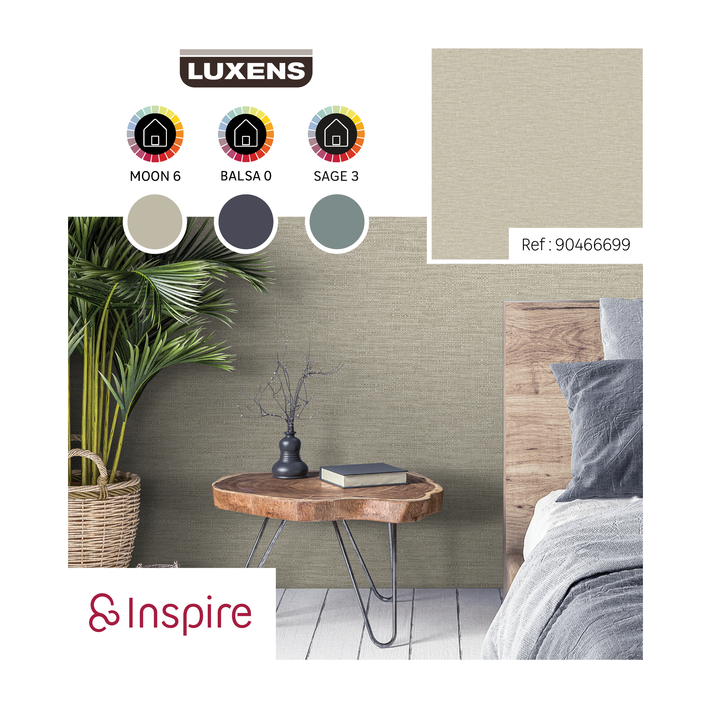 Papier peint intissé Aspect paille INSPIRE beige malte 5 - 5