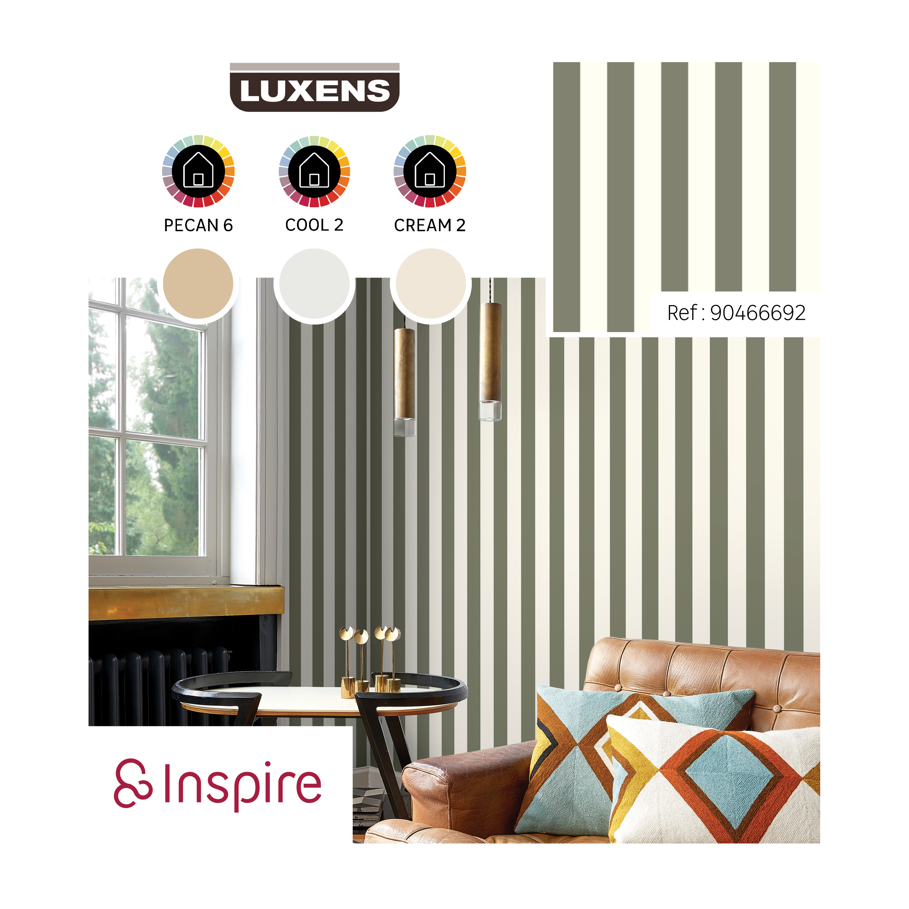 Papier peint intissé Rayure jovan INSPIRE vert - 4