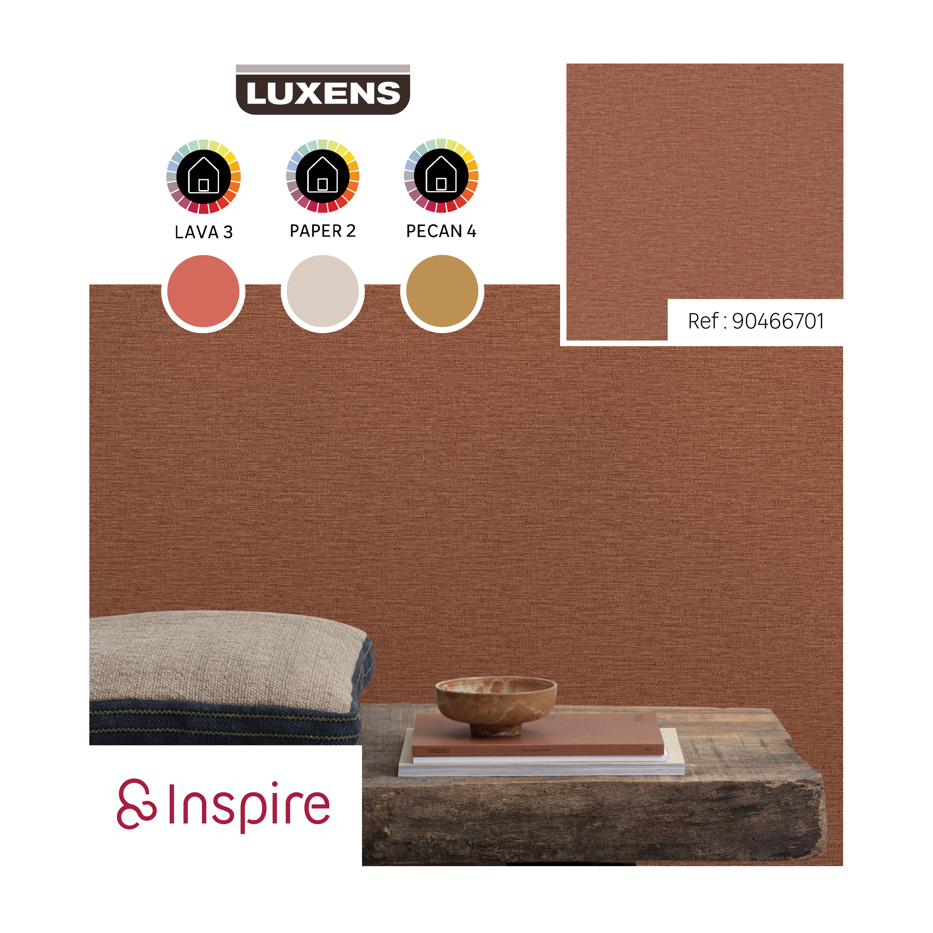 Papel de parede pintado Paille 0,53 x 10,05 m chili 1 Inspire - 5