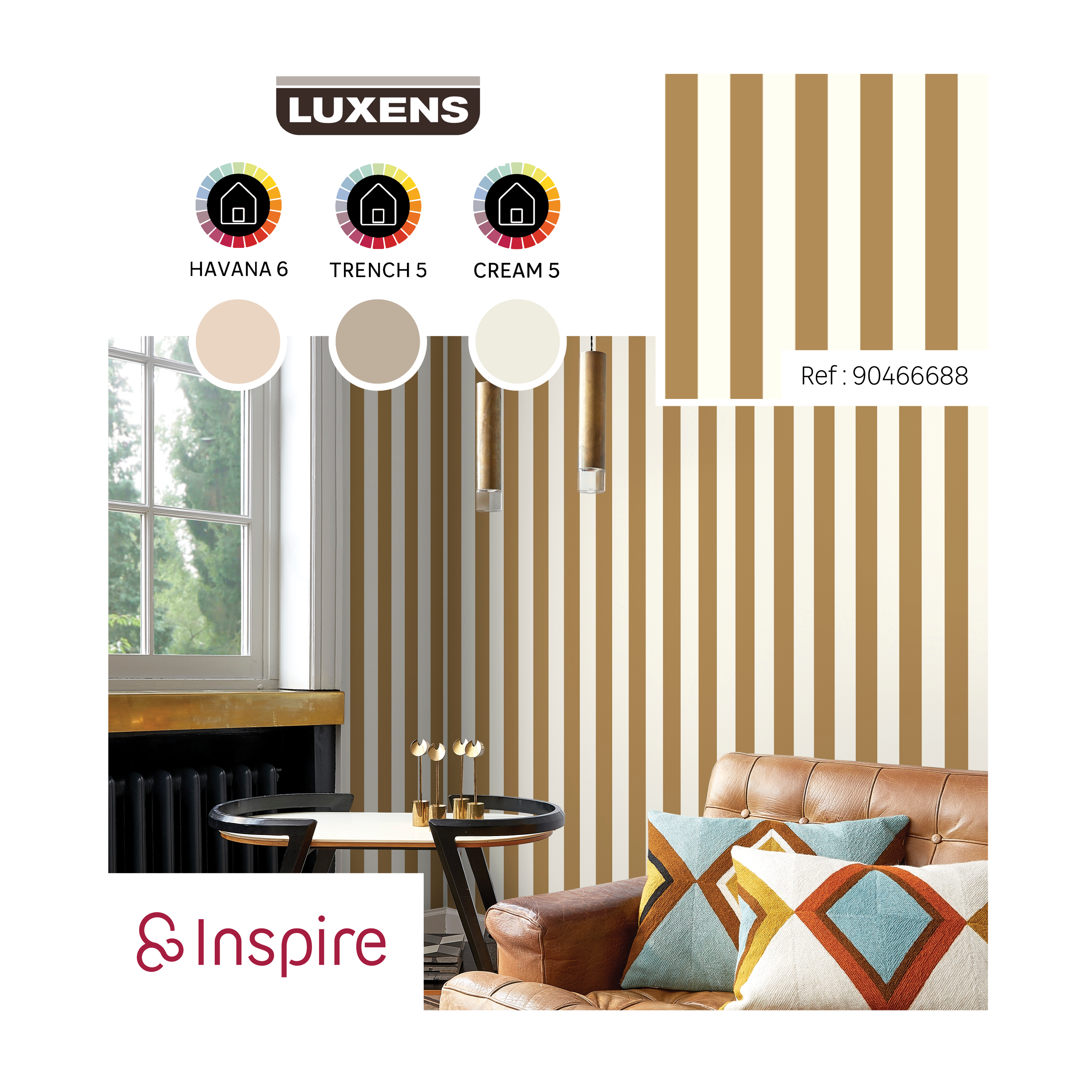 Papier peint intissé Rayure jovan INSPIRE jaune - 3