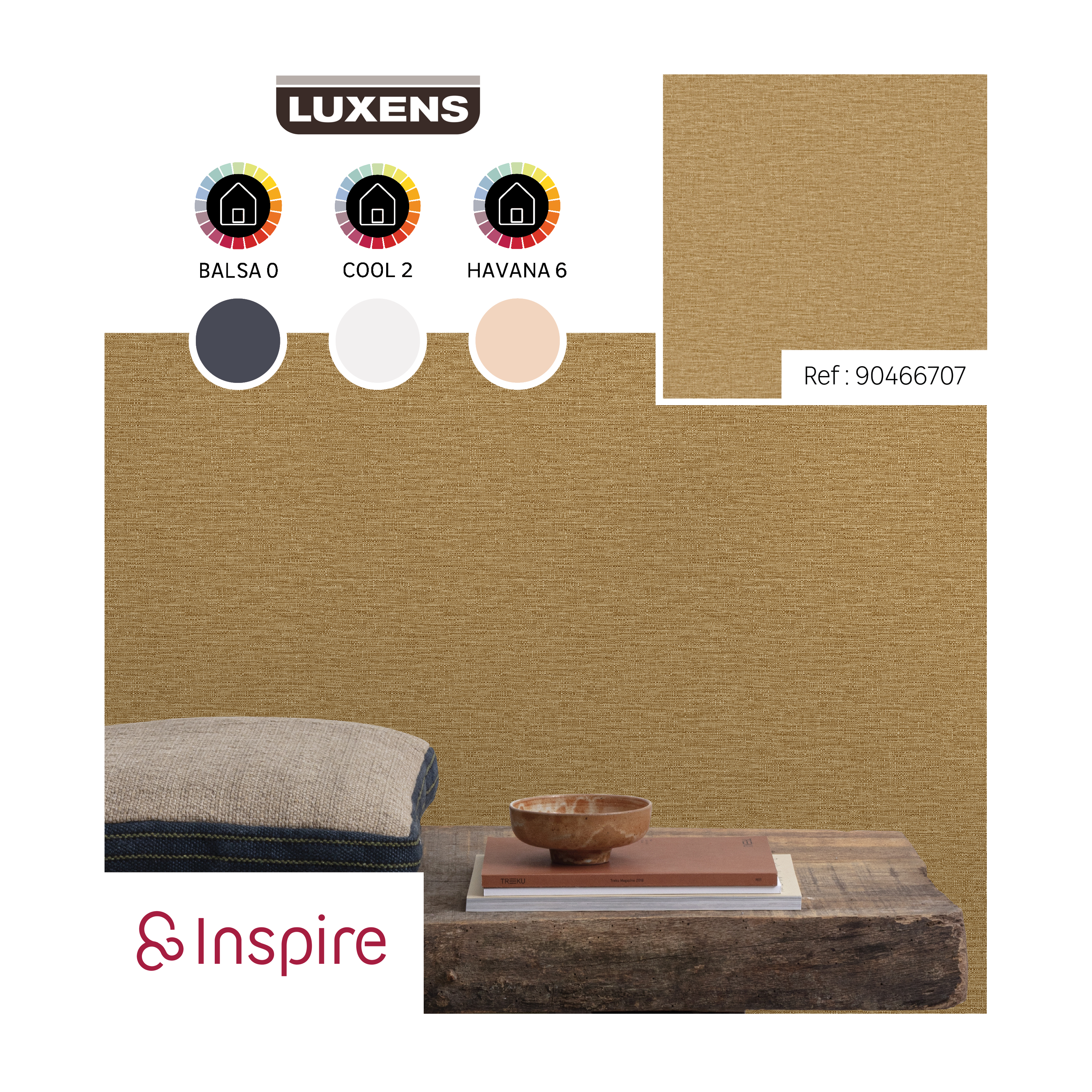 Papier peint intissé Aspect paille INSPIRE jaune cotta 5 - 5