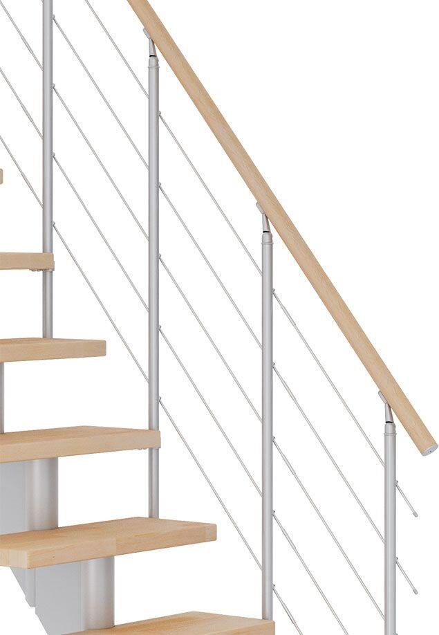 Rampe d'escalier hêtre huilé gris perle style6 13-14 marches - 2