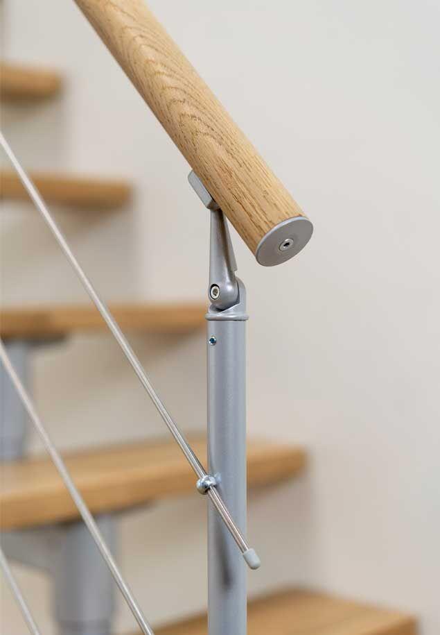 Rampe d'escalier chêne vernis gris perle style6 15 marches - 3