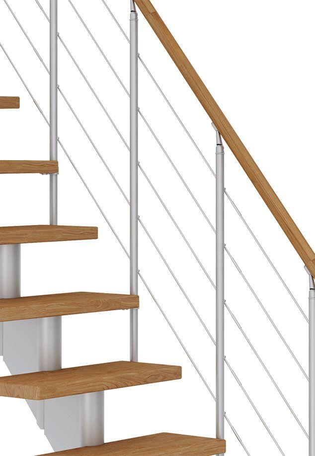 Rampe d'escalier chêne huilé gris perle style6 13-14 marches - 2