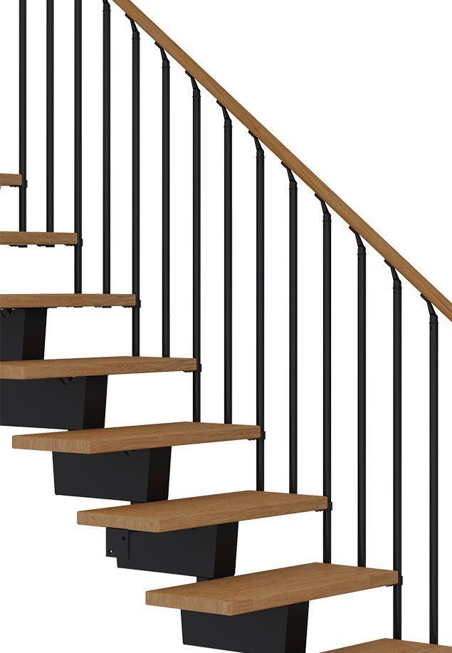 Rampe d'escalier chêne huilé noir classic3 11-12 marches - 4