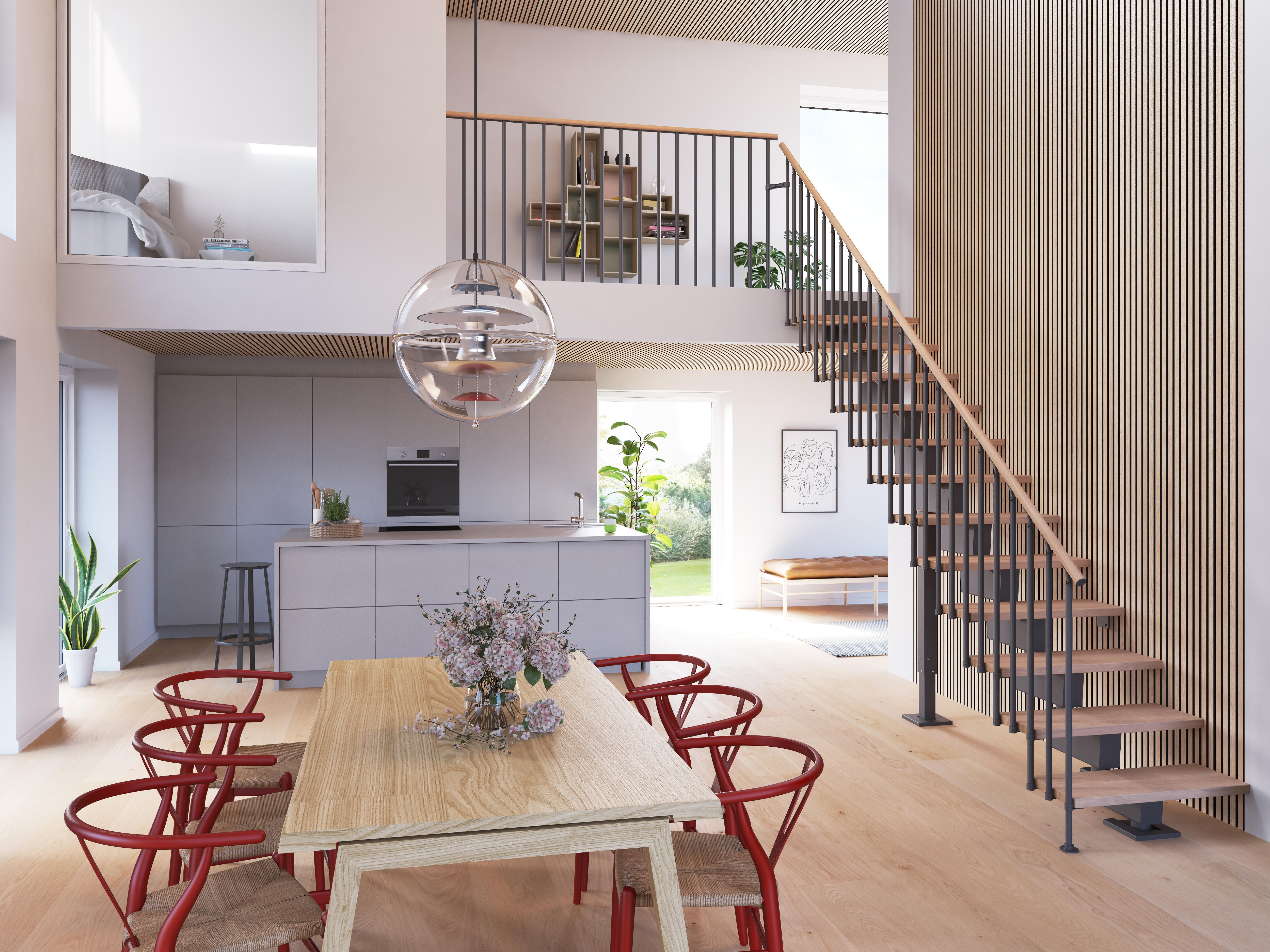 Rampe d'escalier chêne huilé blanc gris anthracite classic3 13 marches - 3