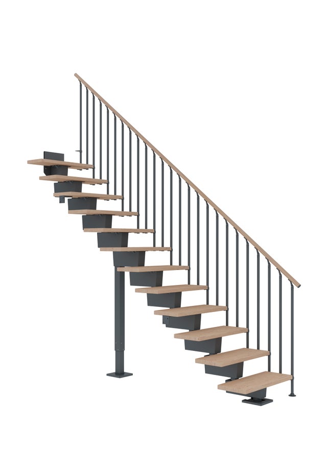 Rampe d'escalier chêne huilé blanc gris anthracite classic3 13 marches