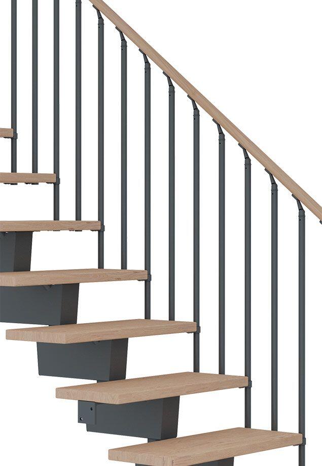 Rampe d'escalier chêne huilé blanc gris anthracite classic3 13 marches - 2