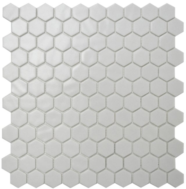 Mosaïque de verre blanc l.30,1 x L.29 cm Hex