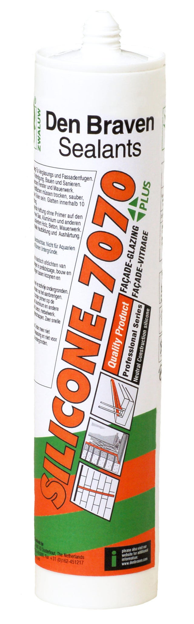 Mastic silicone neutre intérieur et extérieur gris anthracite RAL 7016 300 ml - DEN BRAVEN 7070 