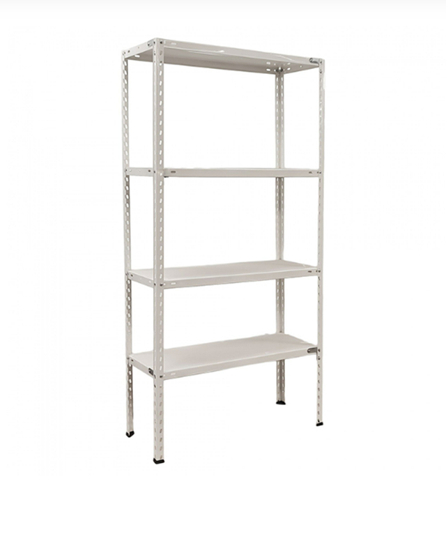 Estante metálica branco 4 prateleiras 150x75x30 cm 50 kg Litan