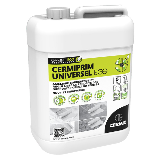 Primaire Cermiprim Universel Eco-responsable, bidon de 5L - CERMIX
