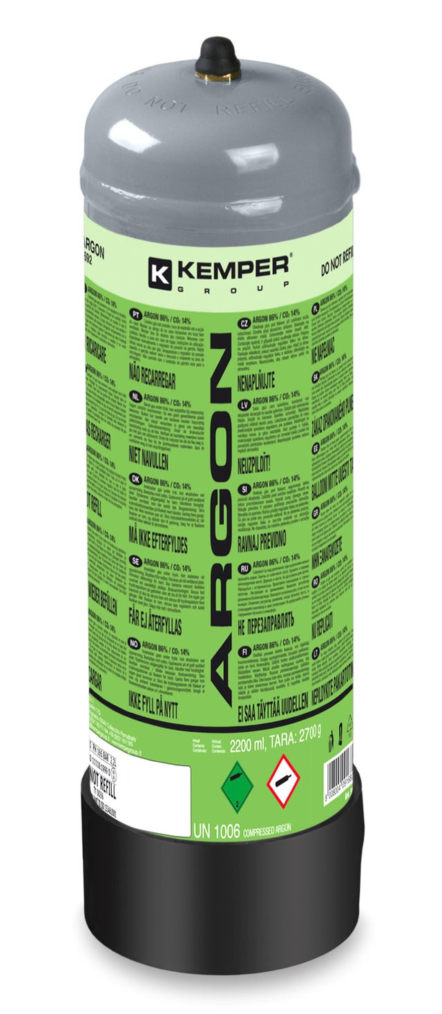 Bouteille non rechargeable argon 2,2 L