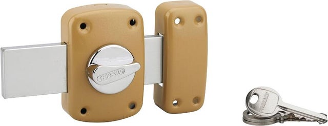 Verrou CORVETE à bouton et cylindre 30mm  pour porte de garage 3 clés - THIRARD
