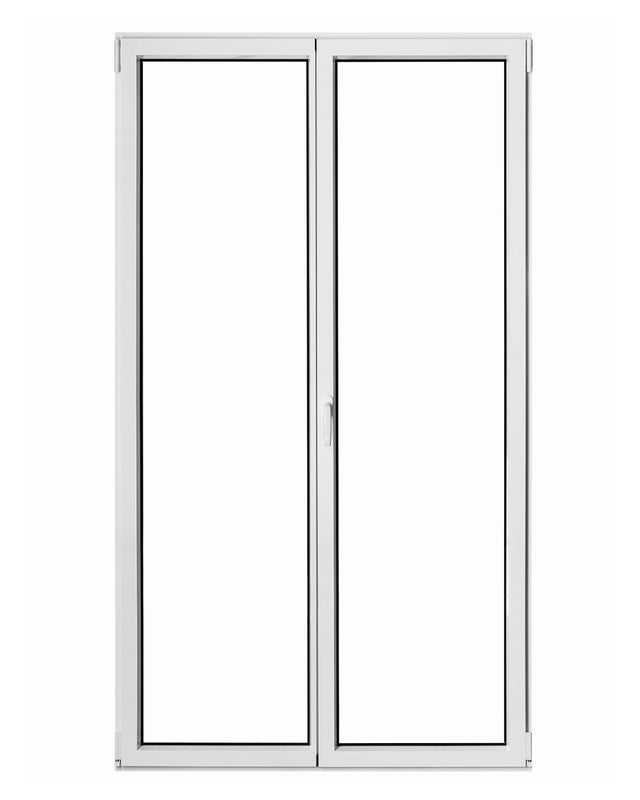 Porte-fenêtre aluminium H.215 x l.120 cm ouvrant à la française 2 vantaux blanc
