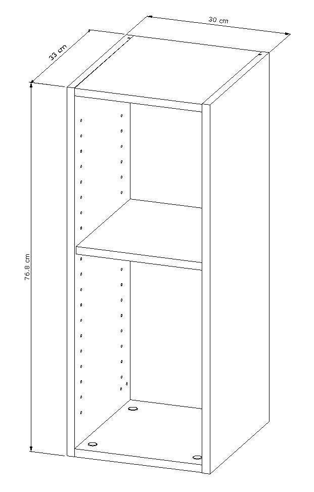 Caisson haut de cuisine l.30 x H.76,80 x P.33 cm Blanc - 2