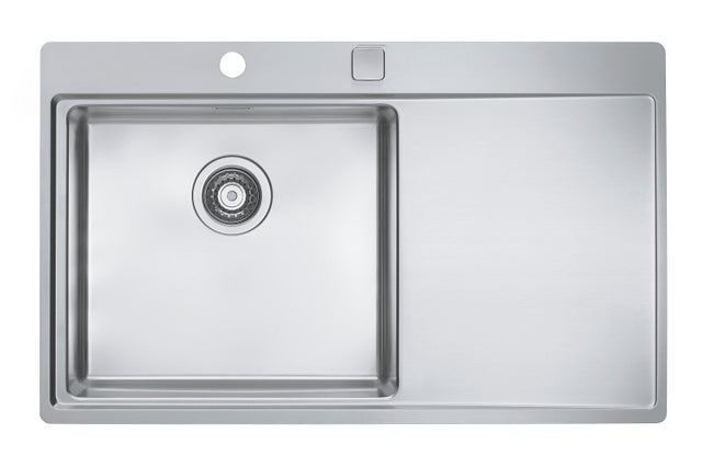 Evier à encastrer 1 cuve à gauche en Inox satiné - 