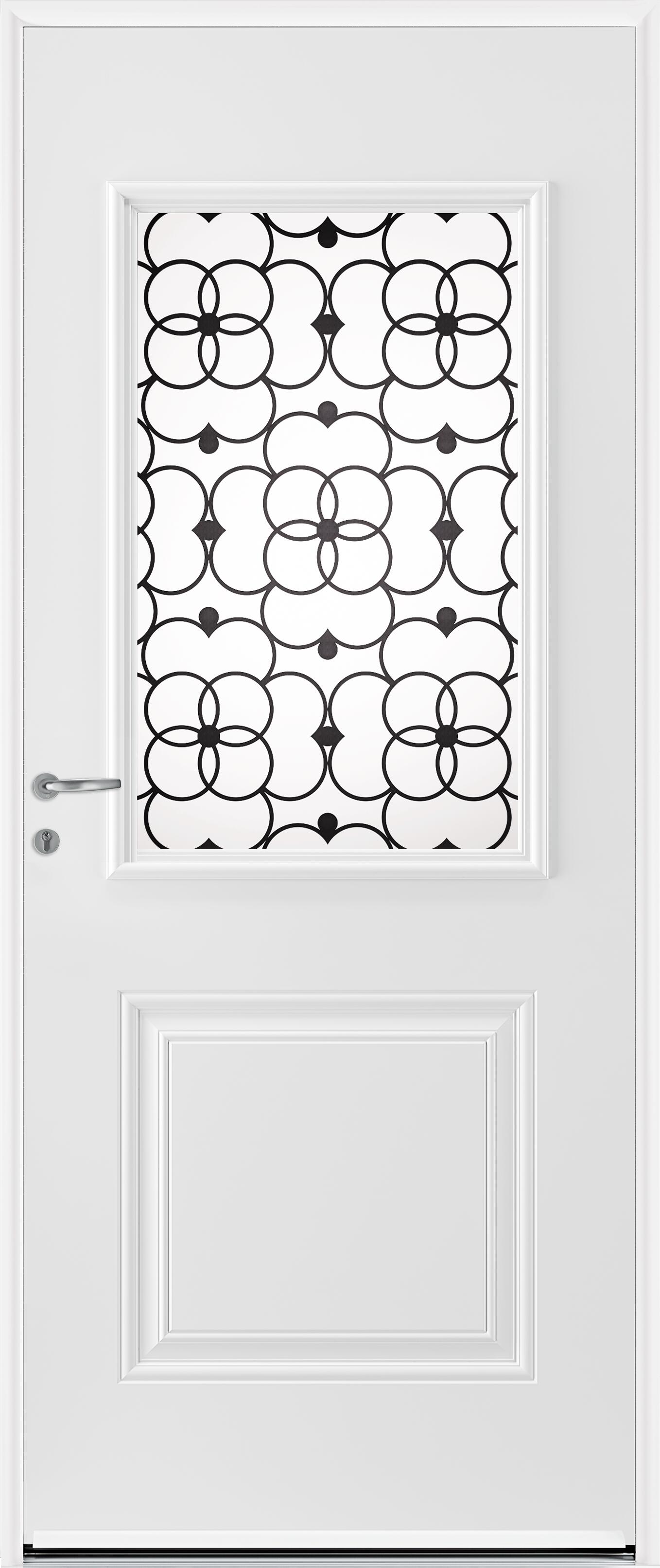Porte d'entrée acier blanche poussant gauche H.215 x l.90 cm Bloomy - 2