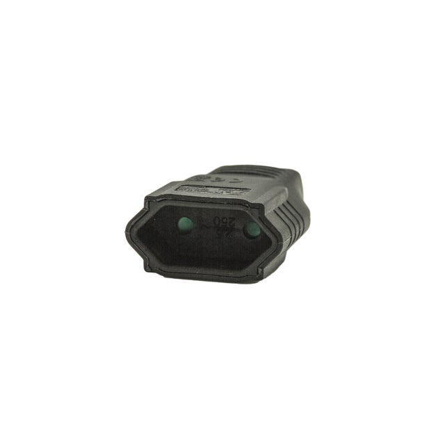 Fiche femelle 2P 6A noir IP20