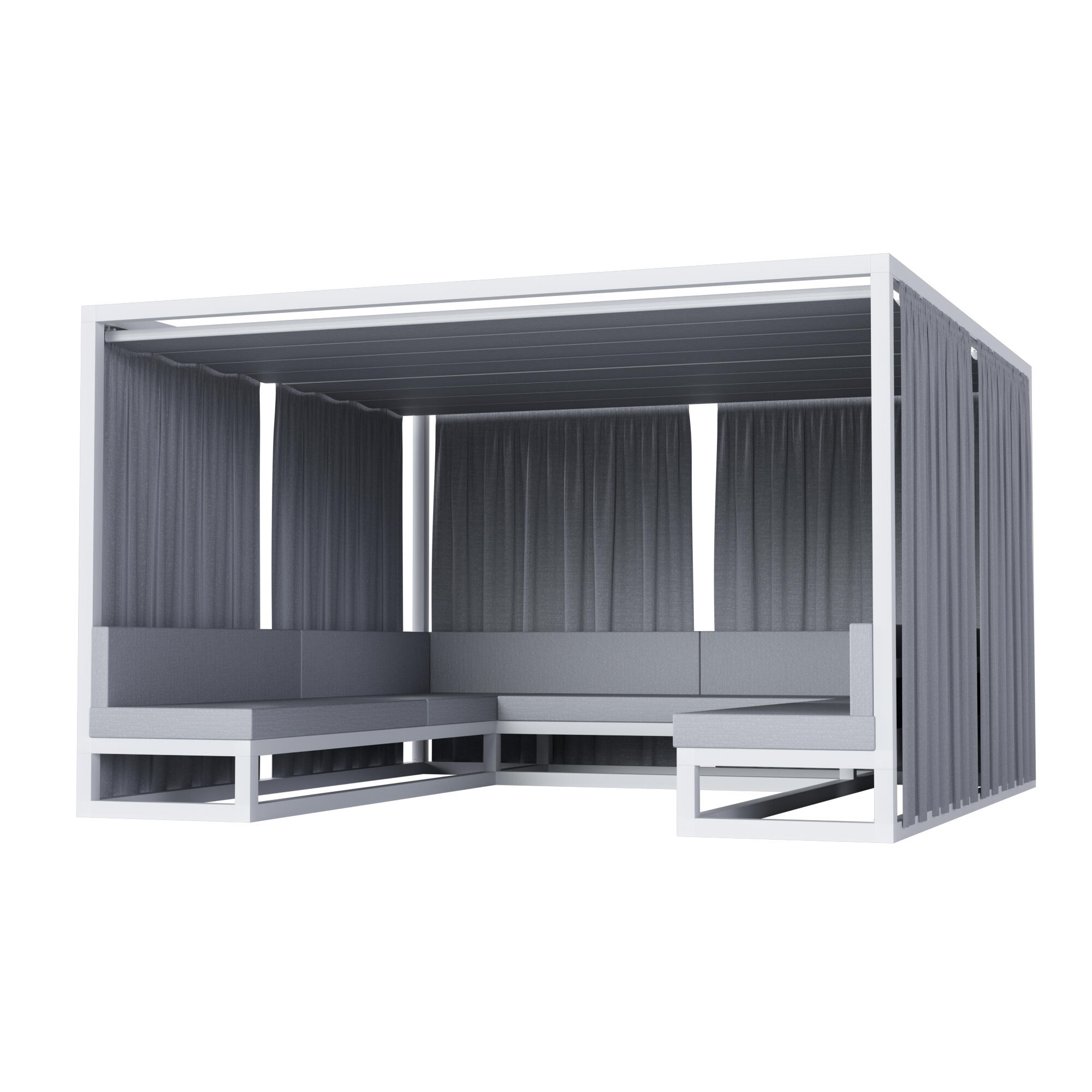 pergola de aluminio con toldo mobiliario de 350 x 350 cm blanco