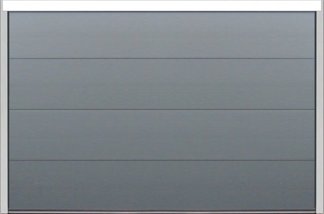 Porte de garage sectionnelle prémontée Motorisée sans rainure H.200 x l.300 Gris 