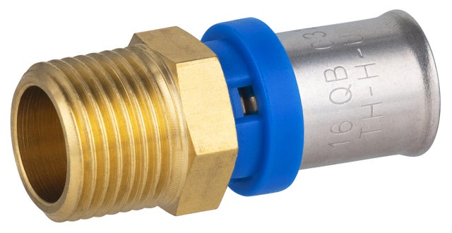 Raccord mâle M.15x21(1/2'') multicouche à sertir Diam.16 mm