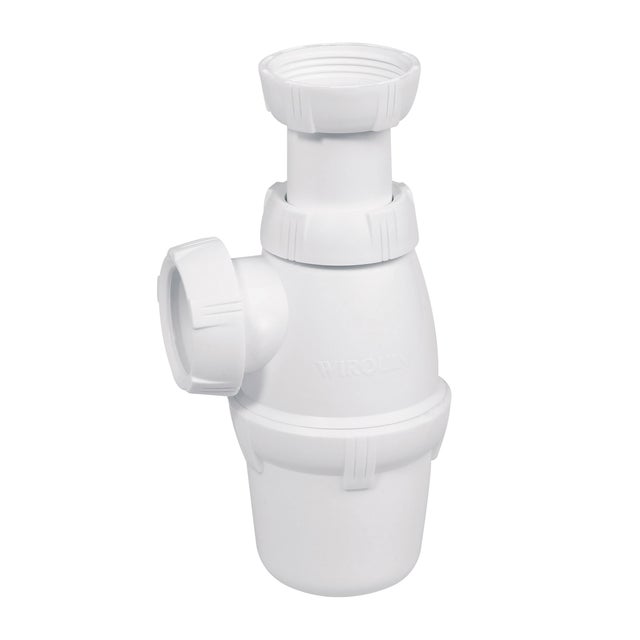 Siphon pour lavabo Diam.32 mm réglable en hauteur blanc NF - WIRQUIN