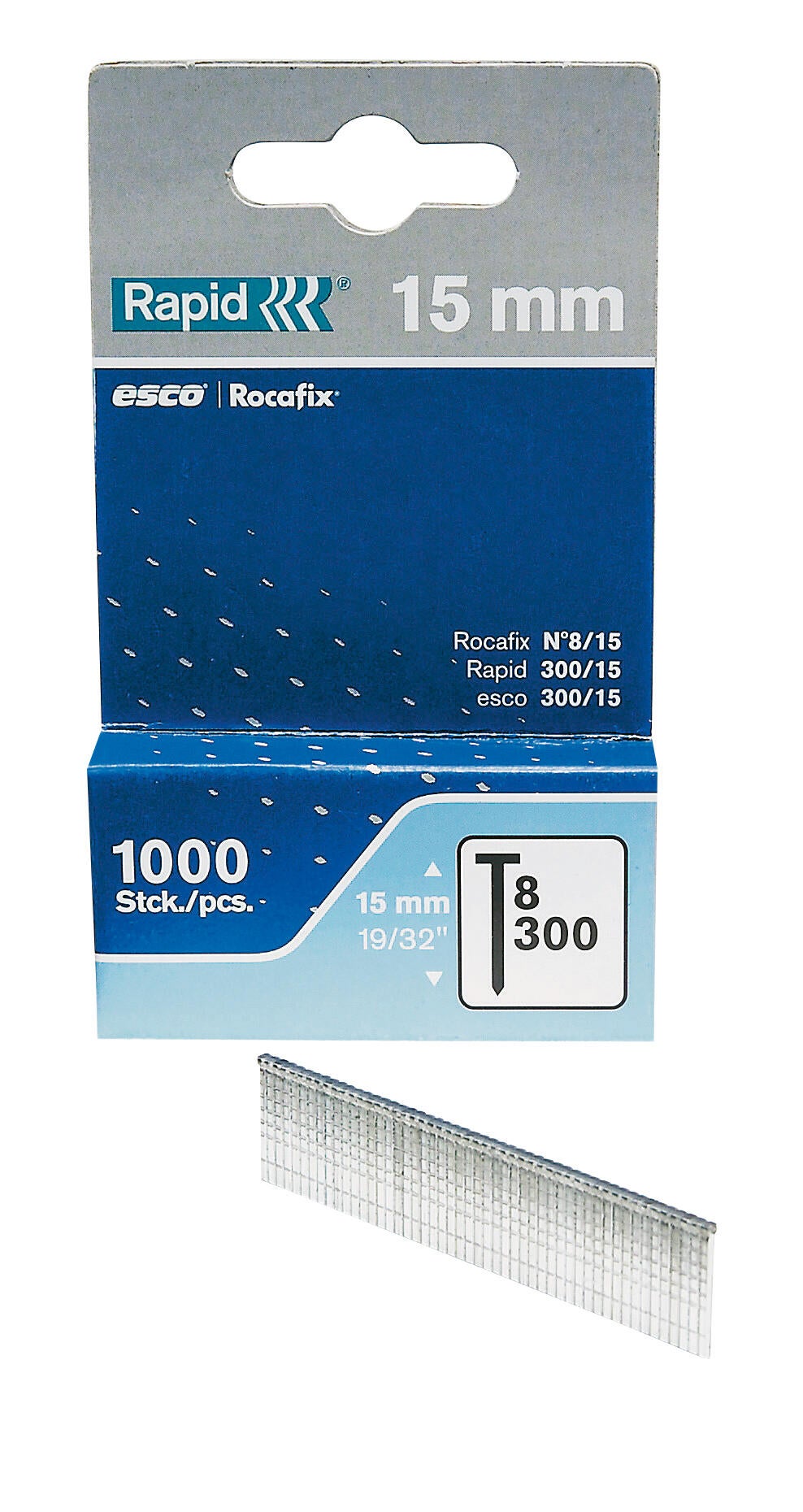 Boite de 1000 pointes n°8 L.15 mm Galva (Gauge18) - RAPID - 2
