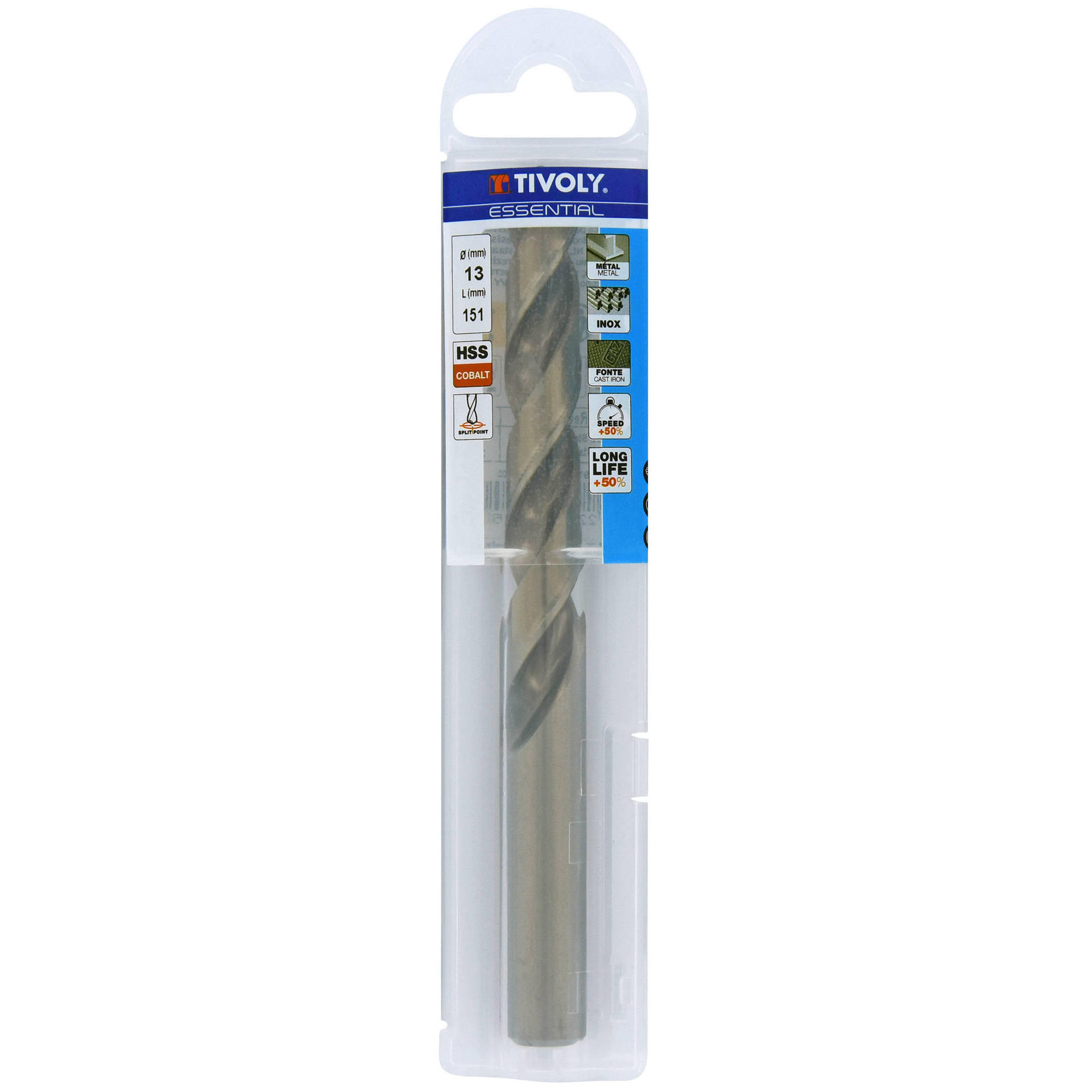 Foret métal HSS Cobalt 5% Diam.13 mm L.151 mm - TIVOLY - 4
