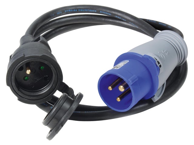 Adaptateur fiche indus 2P+T mâle 16A IP44 L.1,5 m / fiche 2P+T femelle 16A IP44 - BRENNENSTUHL 