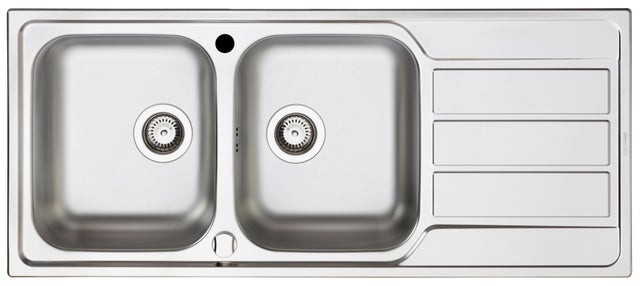 Evier à encastrer 2 cuves en inox - 