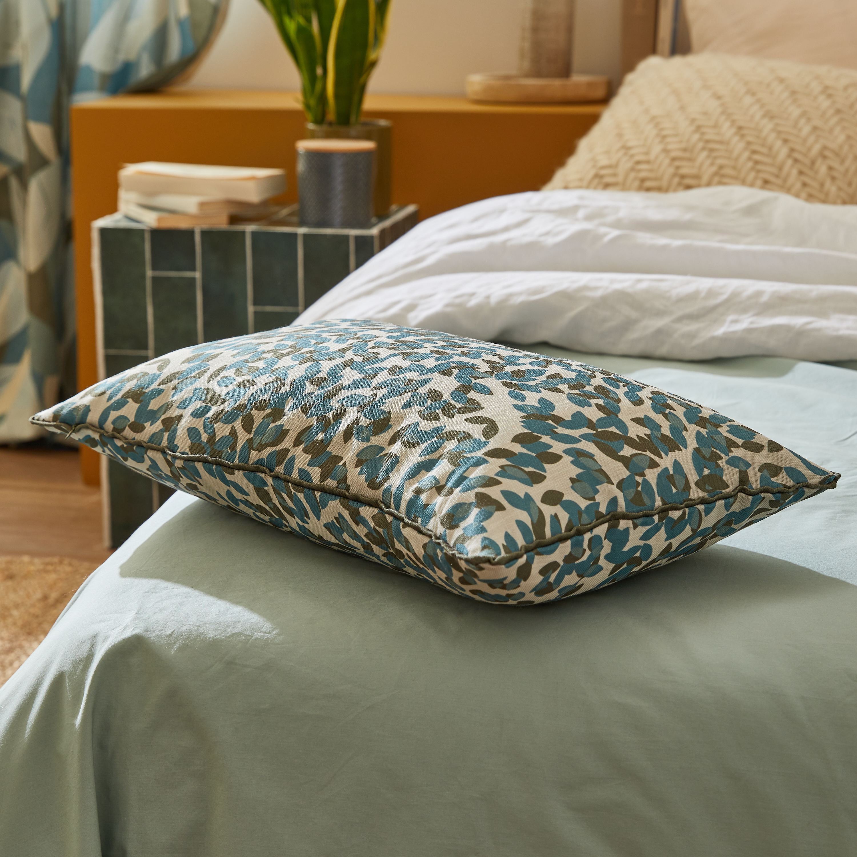 Cojín decorativo rectangular Agnia algodón poliéster multicolor doble cara INSPIRE 30x50cm - 11