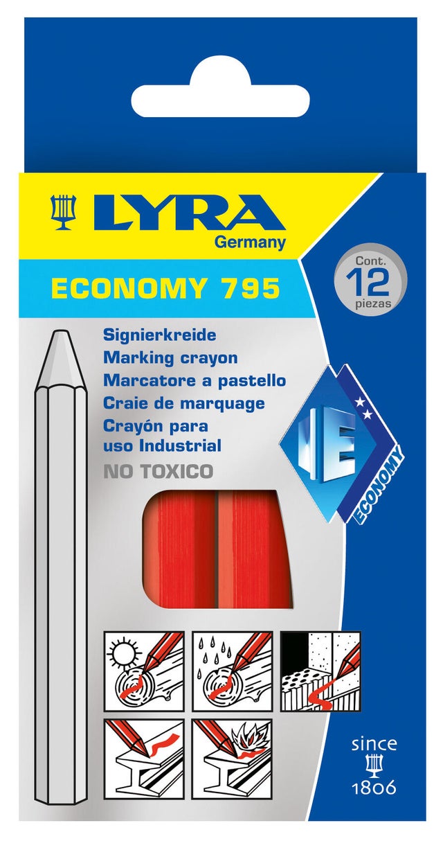 12 craies à l'huile rouge - LYRA 
