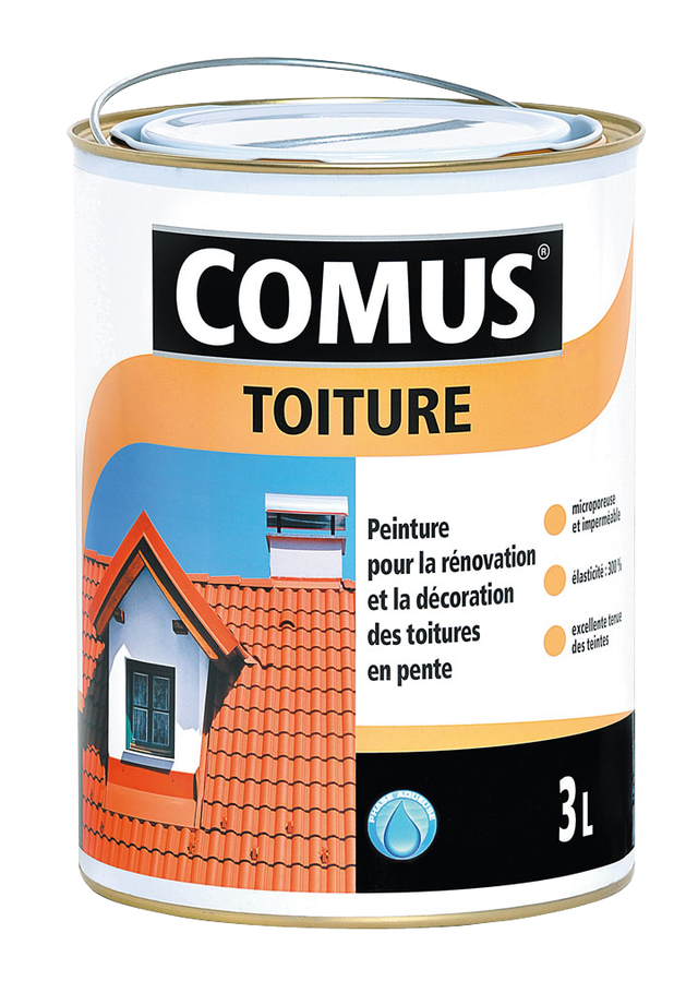 Peinture toiture décorative imperméable rouge brique 3 L - COMUS