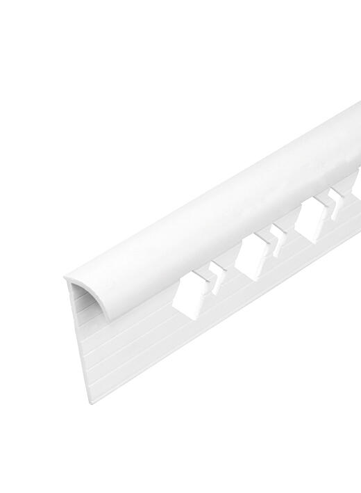 Profilé de finition carrelage 1/4 de rond ouvert Ep.12,5 mm PVC satiné blanc L.2,50 m
