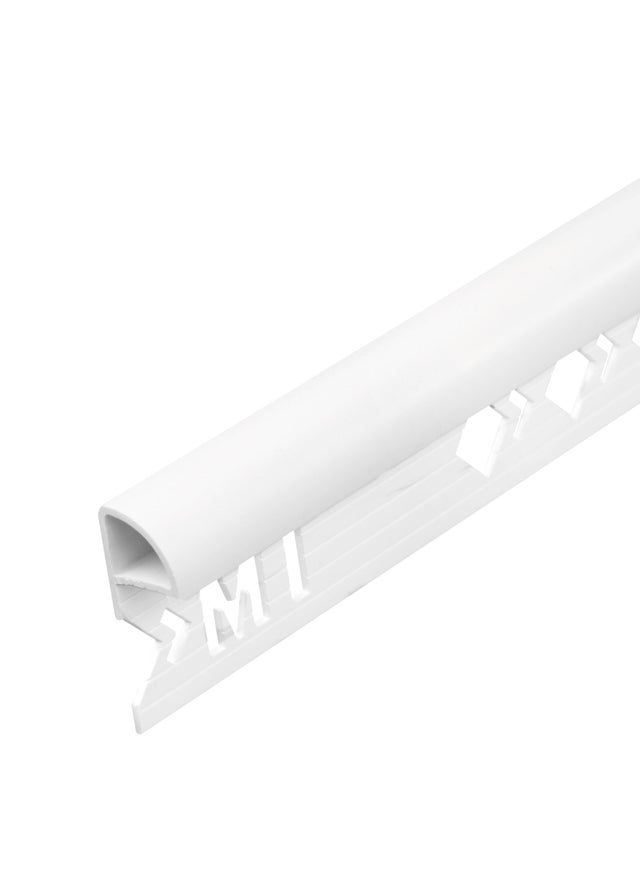 Profilé de finition carrelage 1/4 de rond fermé Ep.12,5 mm PVC satiné blanc L.2,50 m