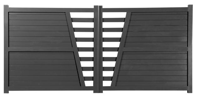 Portail aluminium Nantes gris H.1,7 x l.3 m