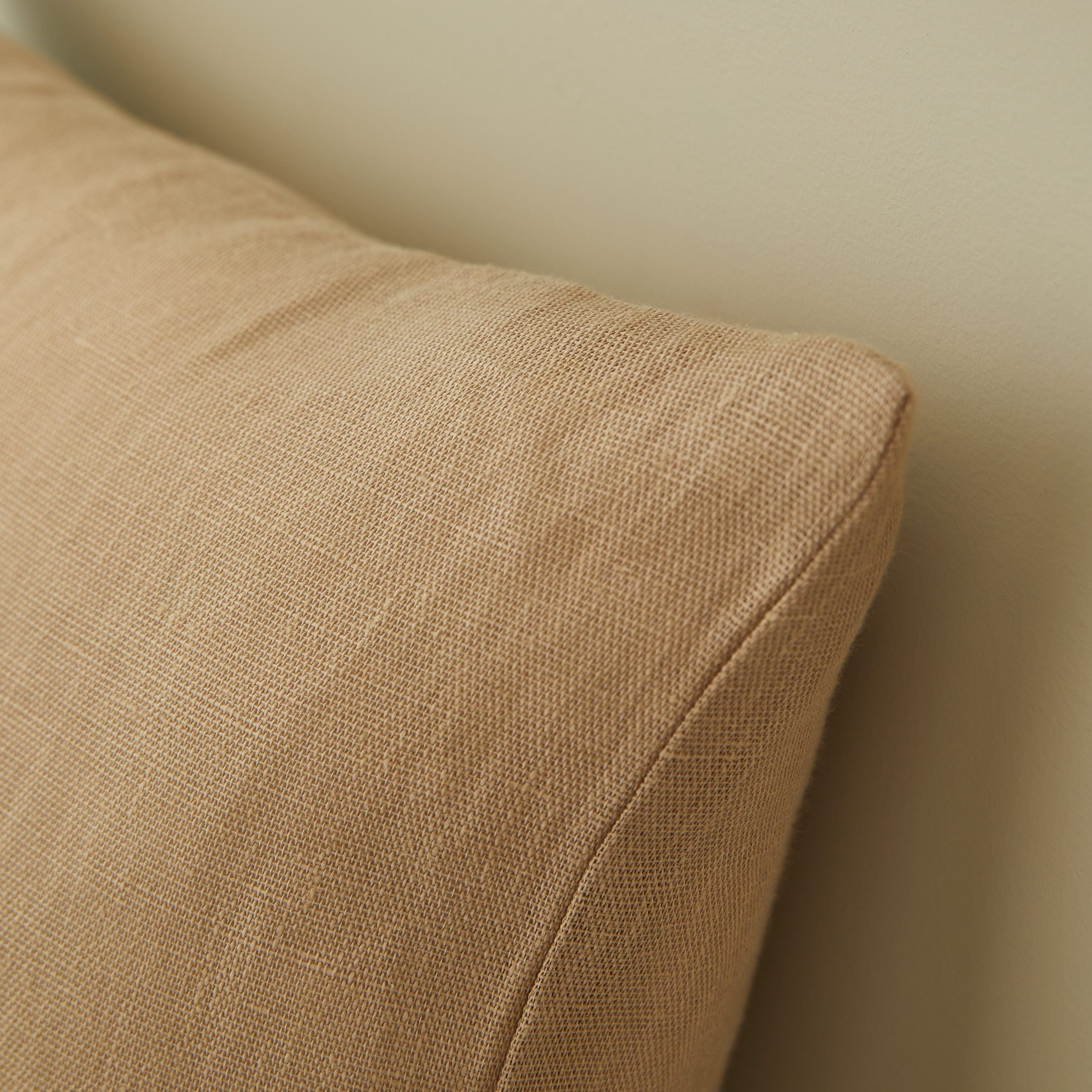 Funda de cojín cuadrada Danae 100% lino liso beige natural doble cara con cremallera INSPIRE 45 x 45 cm - 4