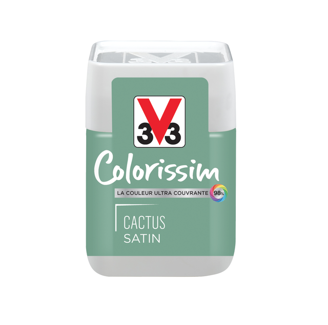 Peinture intérieure multi-supports testeur acrylique satin cactus 75 ml - V33 COLORISSIM