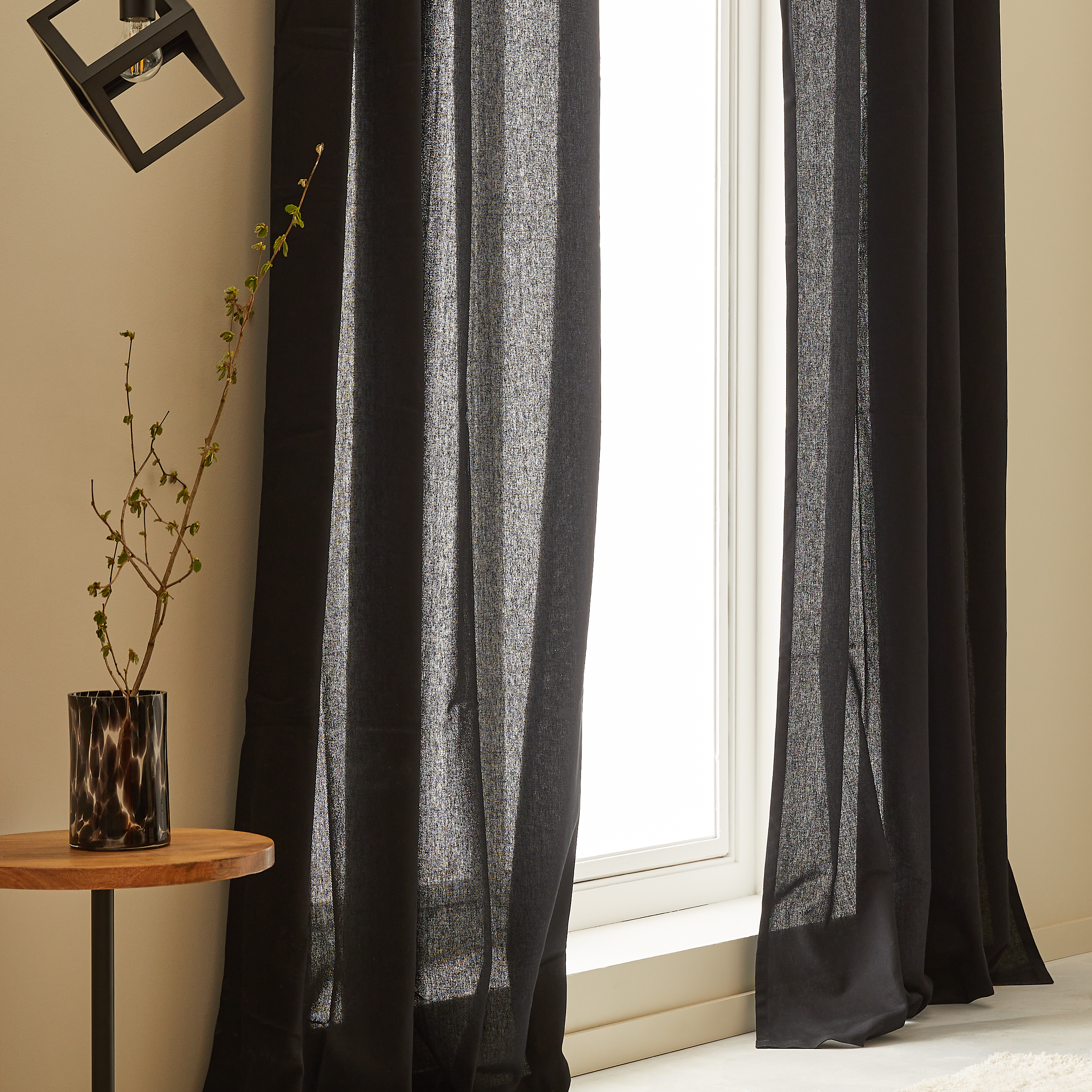 Rideau tamisant, Kalpe coton, noir H.280 x l.140 cm INSPIRE - 4