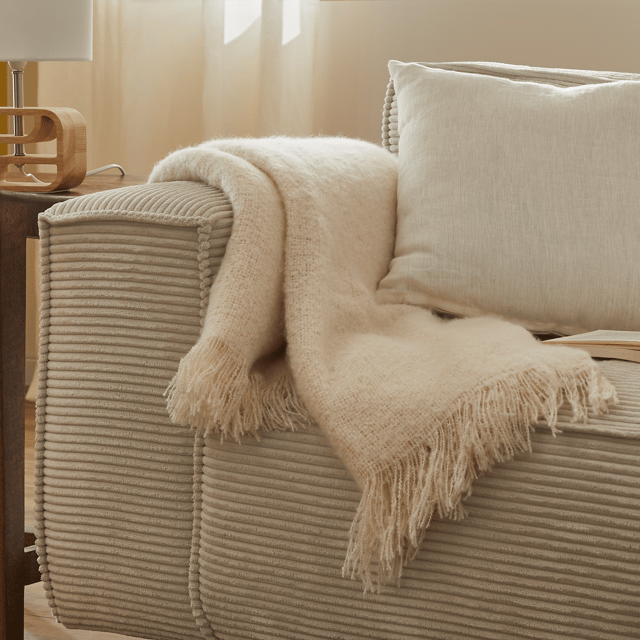 Plaid Perfia, beige l.130 x L.170 cm INSPIRE