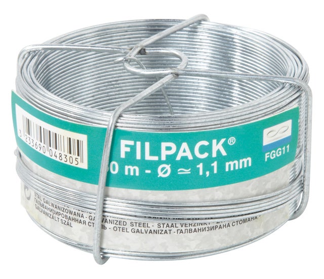 Fil métallique acier galvanisé Long.50 m Diam.1,1 mm